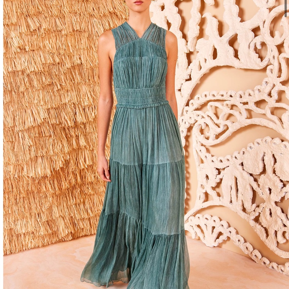NWT Ulla Johnson Silk Freesia Gown in Kelp - Size 12